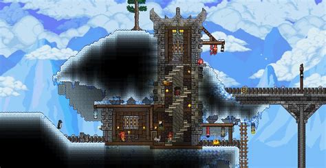 Build a snow fortress out of a mountain. : Terraria | Terraria house ideas, Terrarium base, Building