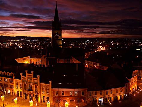 Sibiu by night, Transylvania, Romania photo on Sunsurfer