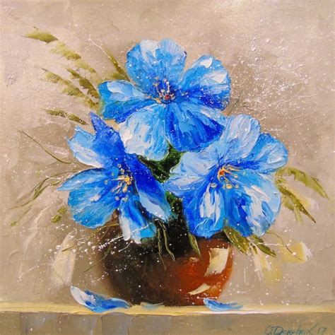 Buy Blue flowers, Oil painting by Olha Darchuk on Artfinder. Discover thousands of other ...