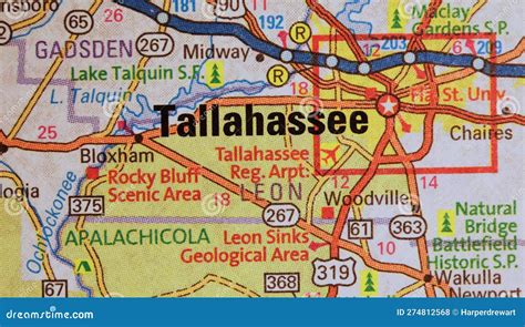 Map Image of Tallahassee, Florida Editorial Stock Photo - Image of ...