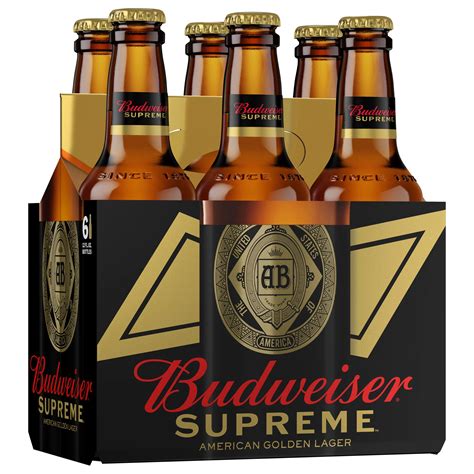 Budweiser Supreme American Golden Lager Beer 12 oz Bottles - Shop Beer at H-E-B