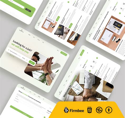 Green Job Portal Website Template – Free Bootstrap HTML Template | Firmbee