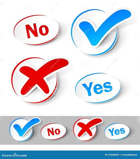 Check mark Yes and No stock vector. Illustration of decision - 23948695