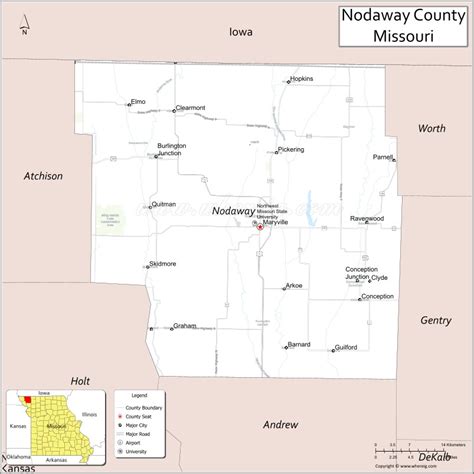 Map of Nodaway County, Missouri