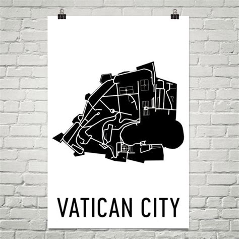 Vatican Wall Map Print - Modern Map Art