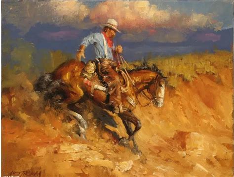 Hand painted high quality oil painting, the western cowboy, decorative oil painting-in Painting ...