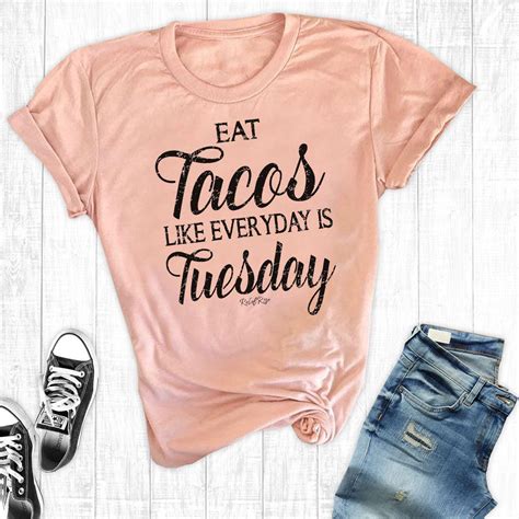 Taco Shirt Womens Taco Tuesday I Love Tacos Cute Mom Shirt | Etsy