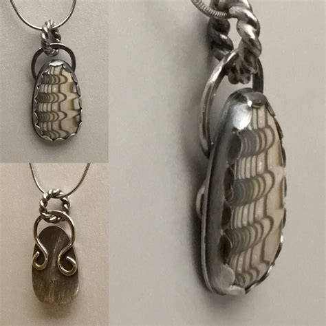 Sterling silver and clamshell fossil (anadara davincta) pendant necklace from my workbench. # ...