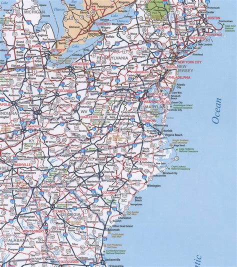 Map of Middle Atlantic region USA