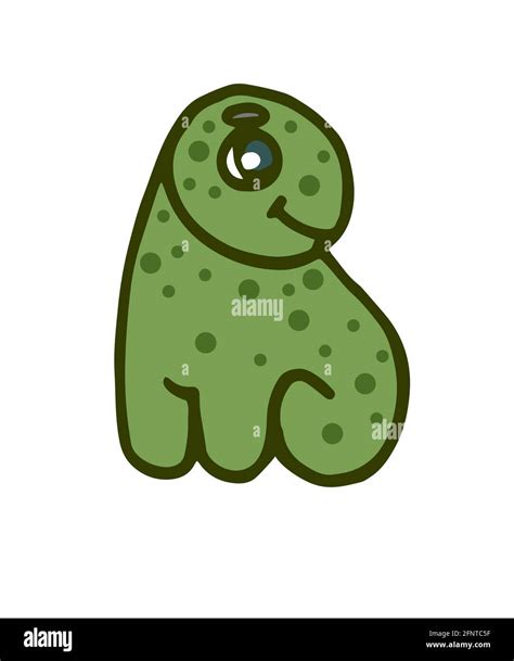 Cheerful funny dinosaur. Dino illustration. Cartoon sketch style. Hand outline drawing of animal ...
