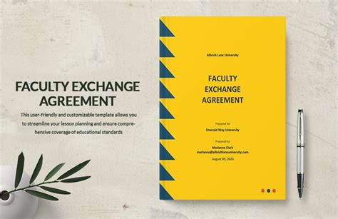 Faculty Exchange Agreement Template in Word, Google Docs, Pages - Download | Template.net