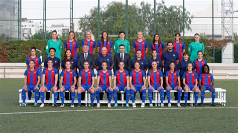 FC Barcelona women's team pose for official photograph