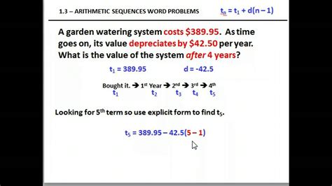 Arithmetic Sequence Word Probs - YouTube