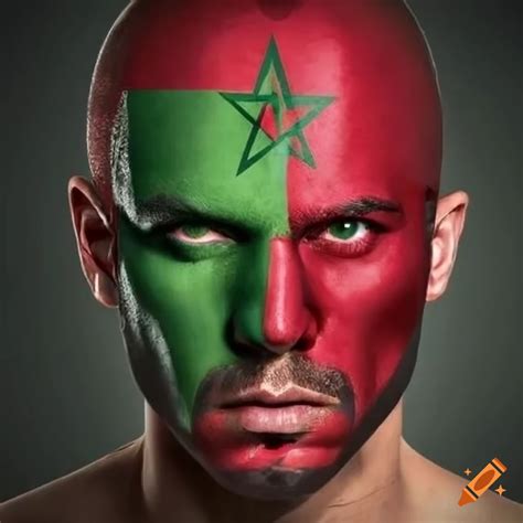 Warrior with the flag of morocco on his face on Craiyon