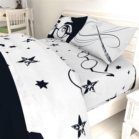 Harry Potter Always Black & White Microfiber Bed Sheet Set - Walmart.com