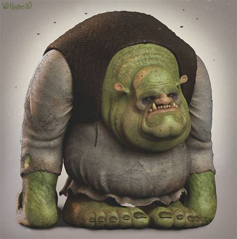 Shrek [as a monster] (Drawing by WilHughes3D @Instagram) #Shrek | Personagens de desenhos ...