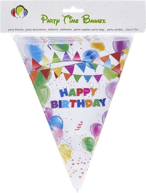 Party Time 6 Pieces Triangle Banner Happy Birthday Banner Design: Buy ...