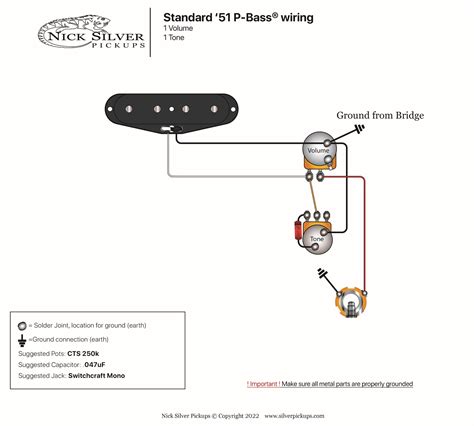 Standard '51 P-Bass 1V 1T | Nick Silver Pickups