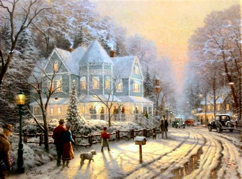 A Holiday Gathering (Christmas Cottage IX) by Thomas Kinkade 18x24 ...