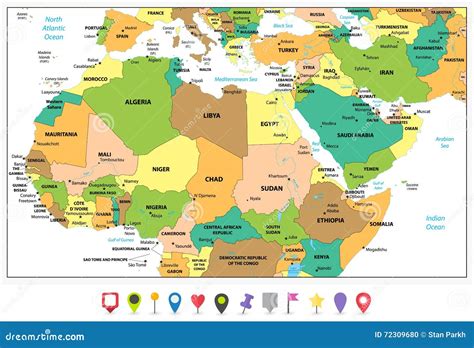 North Africa And Middle East Map | kiichikensetsu.com