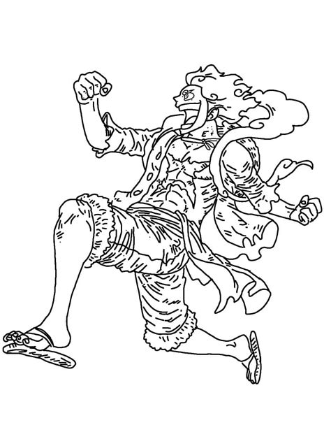 Luffy Gear 5 Coloring Sheet - IMAGESEE