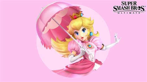 ( Super Smash Bros Ultimate ) Peach logo | Wallpaper | Super Mario ...