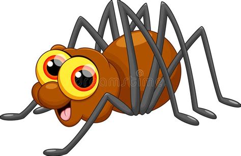 a cartoon brown spider with big eyes