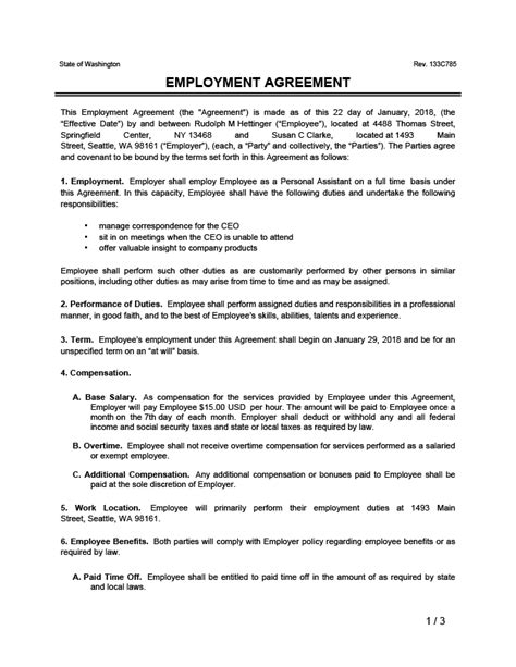 Free Employment Contract Templates | PDF & Word