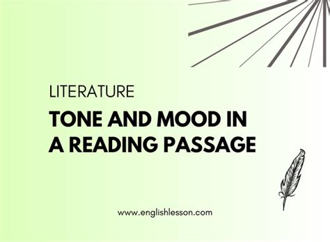 TONE AND MOOD IN A READING PASSAGE | LITERATURE - ENGLISH LESSON