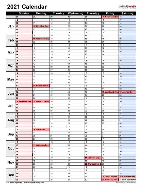 Printable Year Planner 2021 | Free Letter Templates