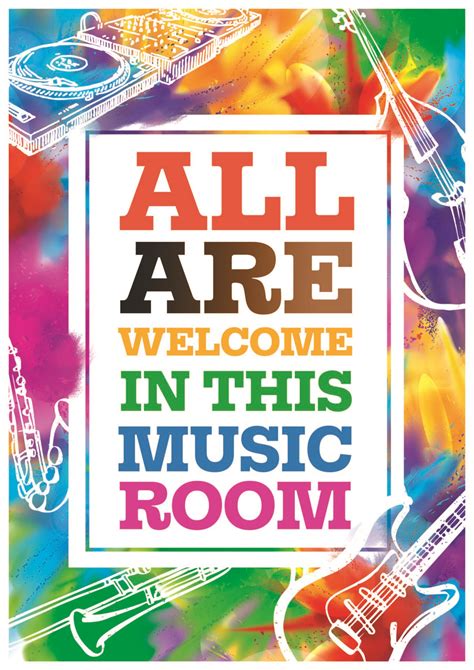 All are Welcome in this Music Room Bold Color Poster