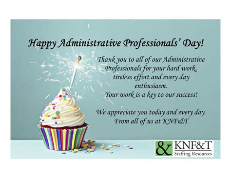 Happy Administrative Professionals' Day | KNF&T Staffing Resources