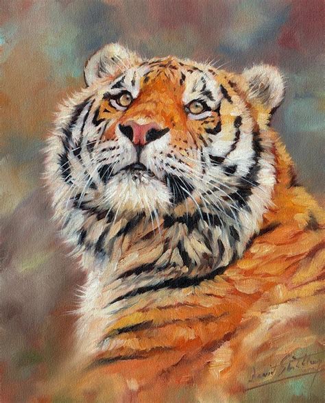 Amur Tiger Painting Painting by David Stribbling