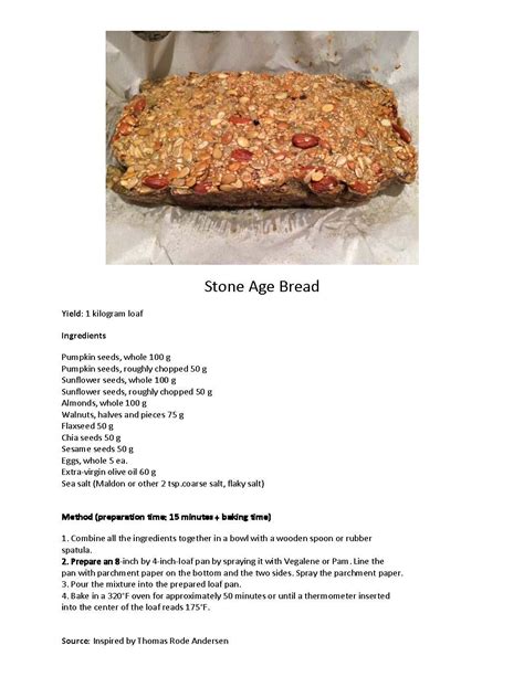 the recipe for stone age bread is shown in an image above it's description