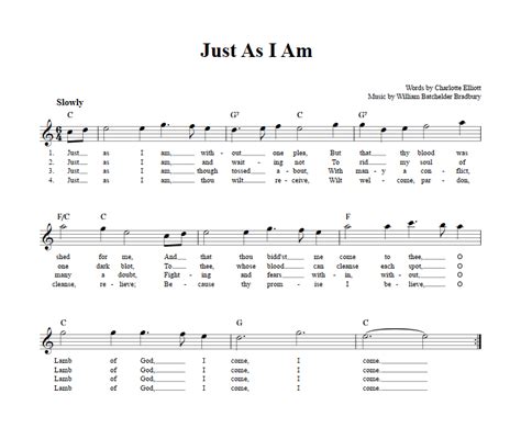 Just As I Am: Chords, Lyrics, and Sheet Music for E-Flat Instruments