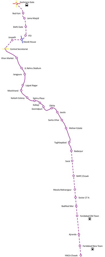 Delhi Violet Line Metro Route, Map, Fare, Schedule and Latest News
