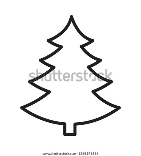 Outline Christmas Tree Vector Silhouette Icon Stock Vector (Royalty ...