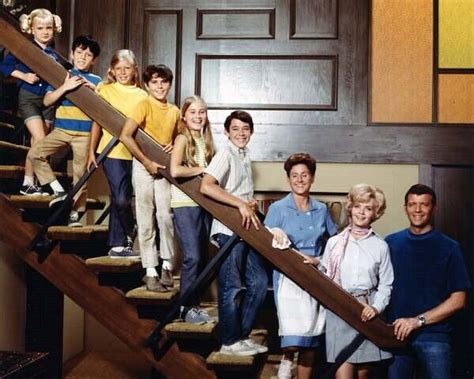 The Brady Bunch classic family line-up season one on staircase 8x10 inch photo - Walmart.com