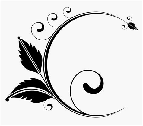 Floral Design Clip Art - Floral Clipart Black And White, HD Png ...