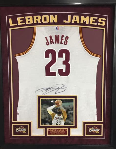 LeBron James Signed Cavaliers 35x43 Custom Framed Authentic Jersey ...