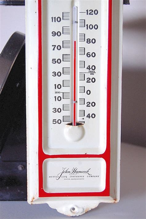 Vintage Metal Outdoor Thermometer Wall Mount by SackLunchTime