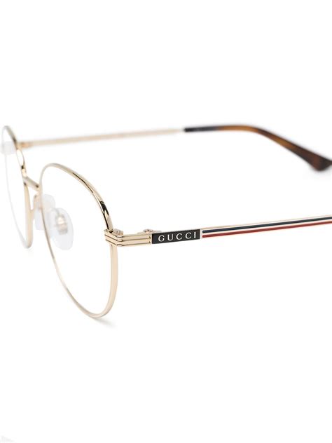 Gucci Eyewear Striped round-frame Glasses - Farfetch