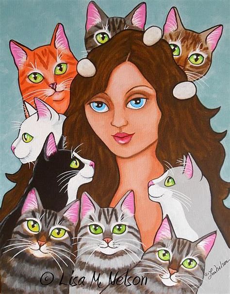 Cat Lady Custom Painting | Cat artwork, Cat art, Cat painting