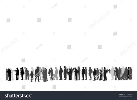 People Waiting In Queue Silhouette Stock Vector 17534530 : Shutterstock