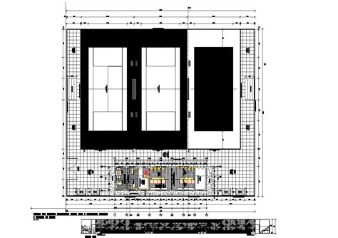 Center tennis, tennis-court plan. detail dwg file. - Cadbull