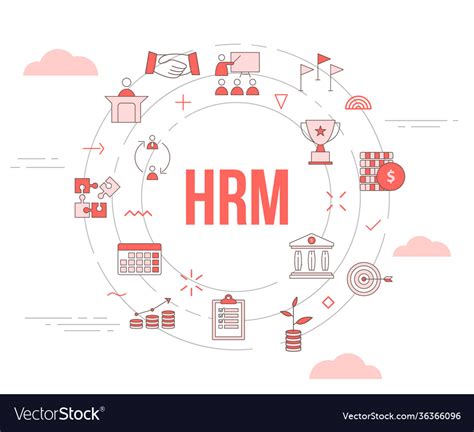 Hrm human resource management concept with icon Vector Image