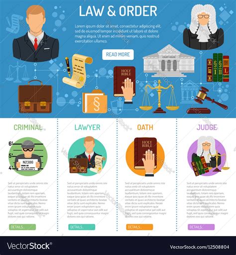 Law and order infographics Royalty Free Vector Image
