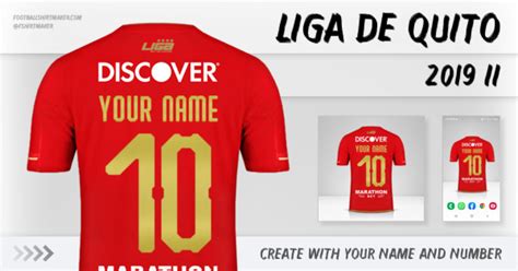 Liga de Quito 2019 II jersey. Create jersey with your name and number.