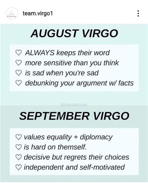 At last. Proof that September Virgos are different to August Virgos. I could always tell the ...