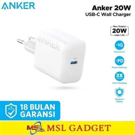 Jual Anker Adaptor Charger iPhone 20W Type C PD Fast Charging A2347 ...